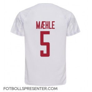 Danmark Joakim Maehle #5 Borta Matchtröja VM 2022 Kortärmad